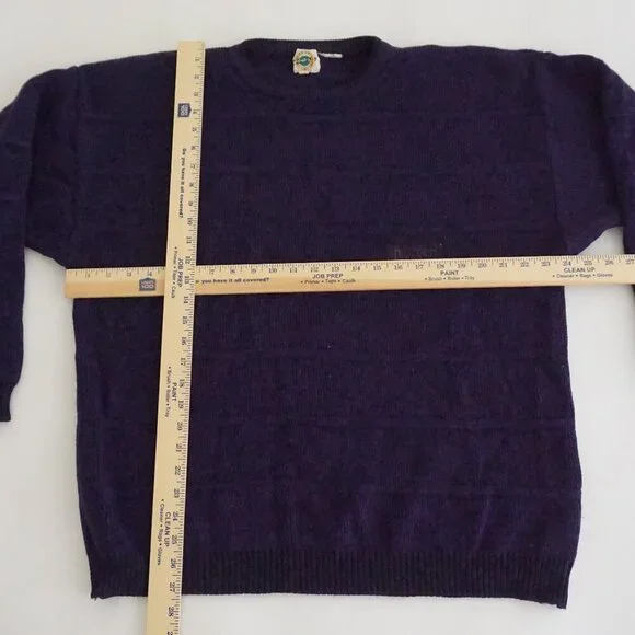 Field Gear Purple Knit Crewneck Sweater Outdoorsman Eclectic Grandpa Cozy L - Picture 3 of 9